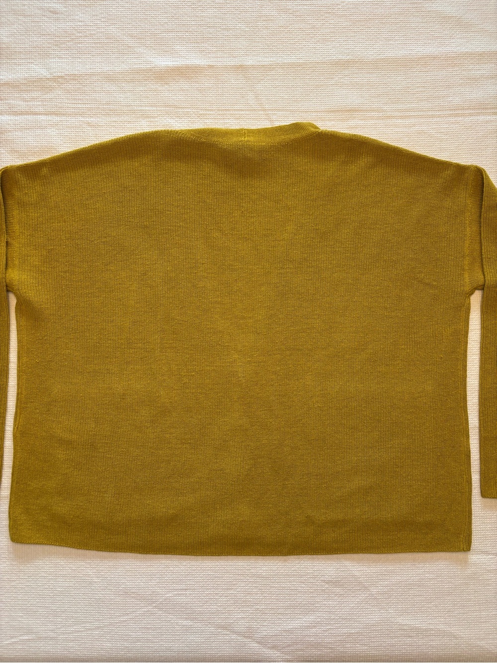Eileen Fisher Organic Linen/Cotton Gold V-Neck Button Front Cardigan - Picture 3 of 10